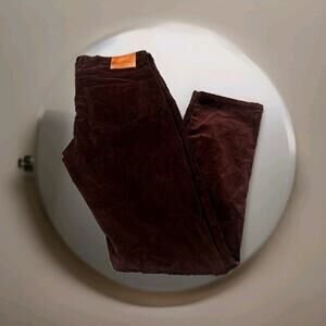 Cordoroy Canali Men's Dark Red Pants Size 56 X Eu